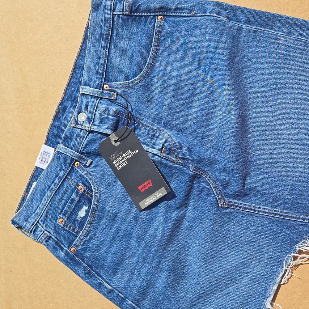 Levi Strauss Cutoff Jean Skirt with Button Fly